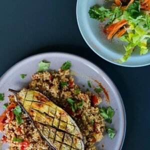 Borani Banjan with Rice